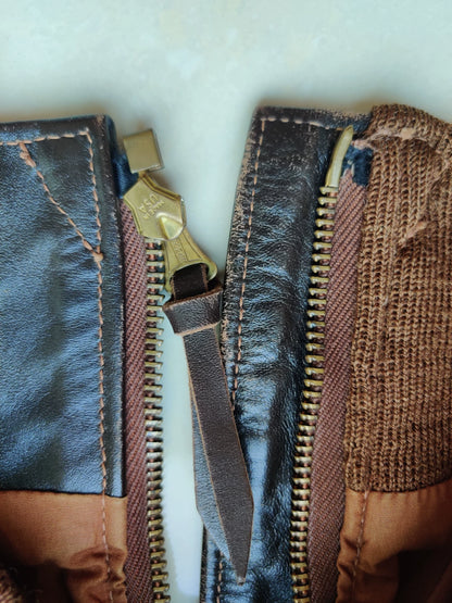 realmccoy A2 leather bomber jacket with paint