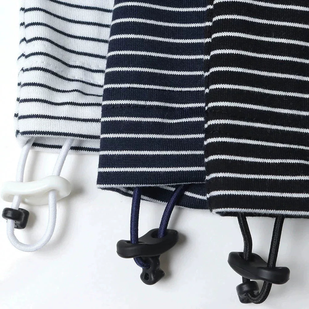 IS-NESS Balloon Border Sleeve Striped T-shirt