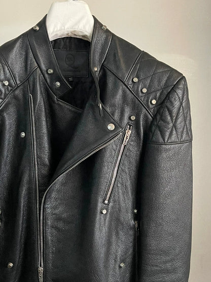 alexander mcqueen leather jacket with swallow design