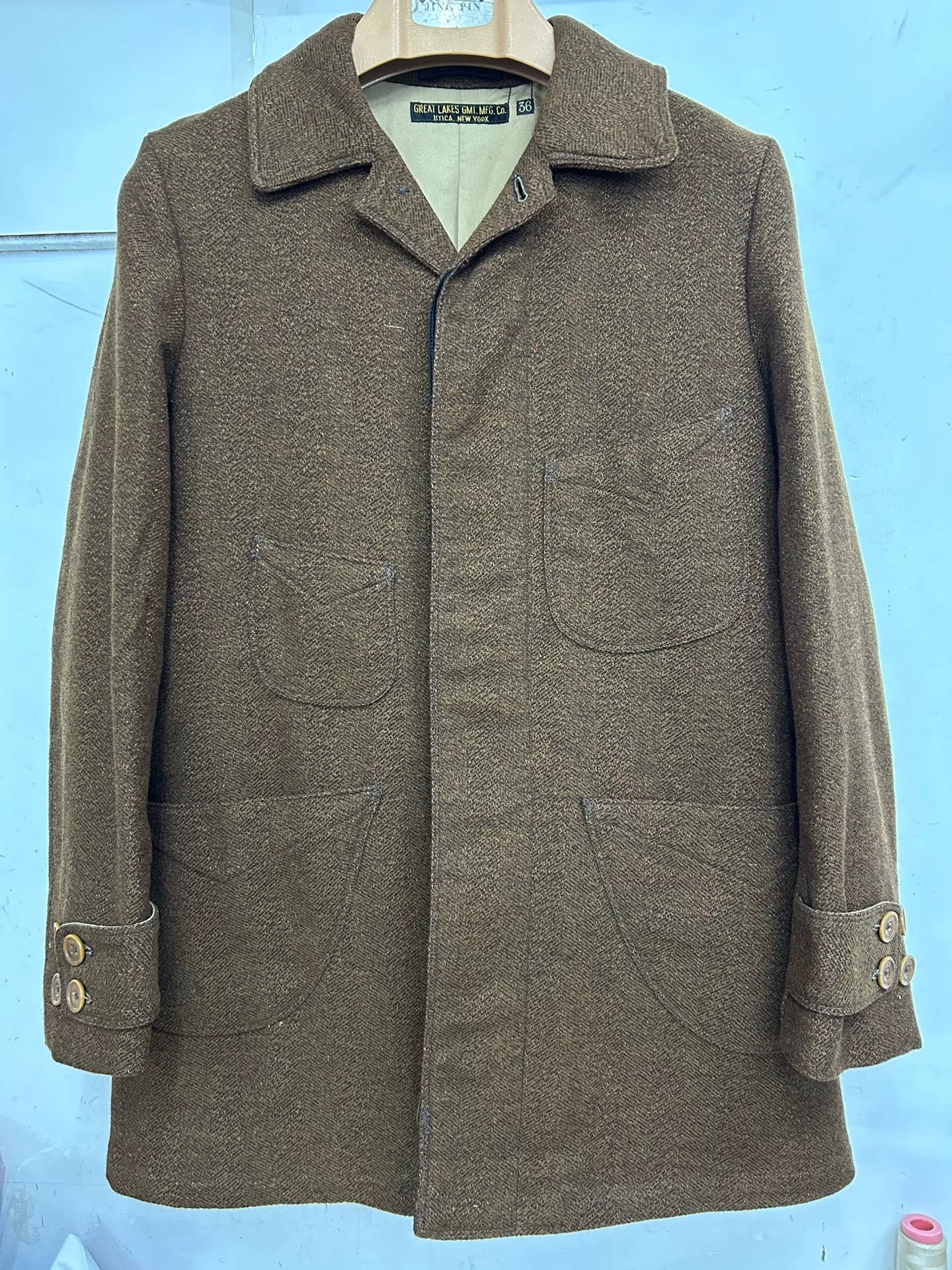 Freewheelers Bangor Wool Coat Brown Size 36