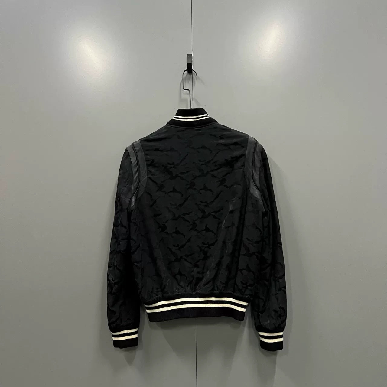 Saint Laurent Black Camouflage Baseball Jacket