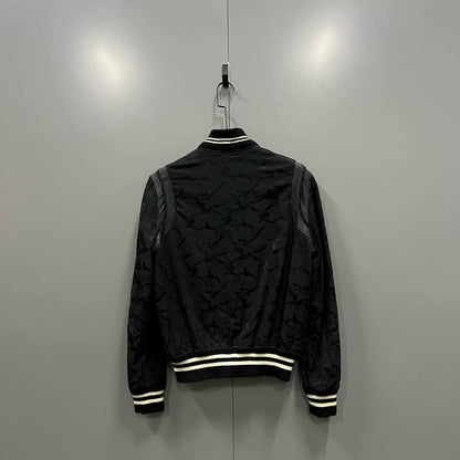 Saint Laurent Black Camouflage Baseball Jacket