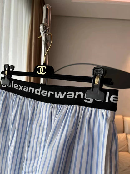 Alexander Wang Striped Letter Shorts