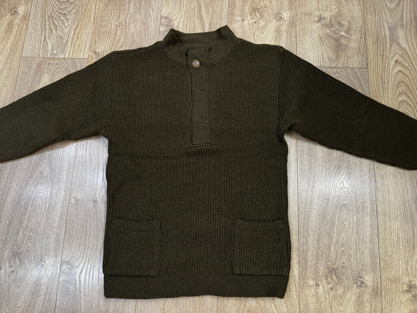 Olive Green Wool Knit Sweater