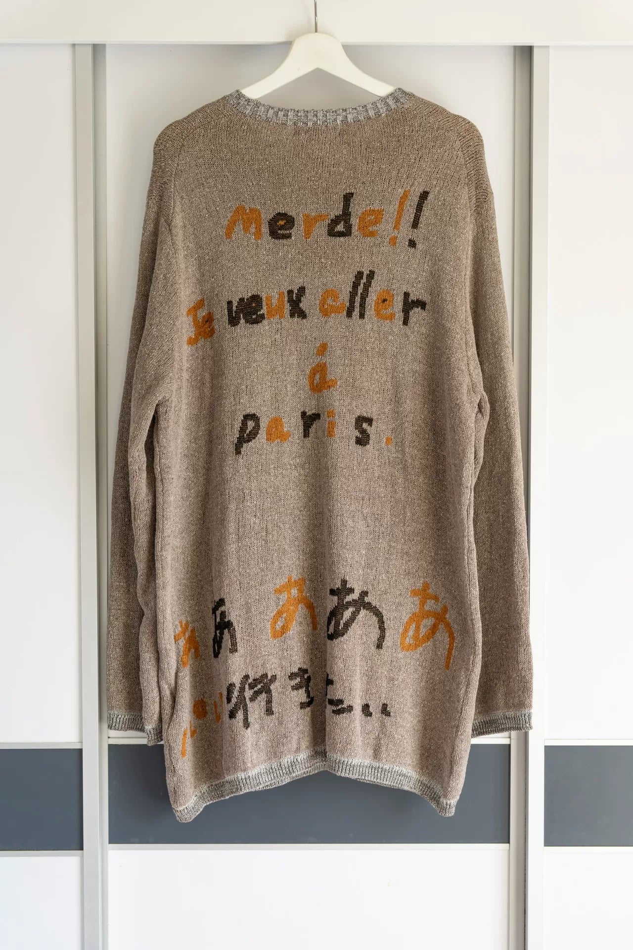 yohji yamamoto graffiti silk sweater