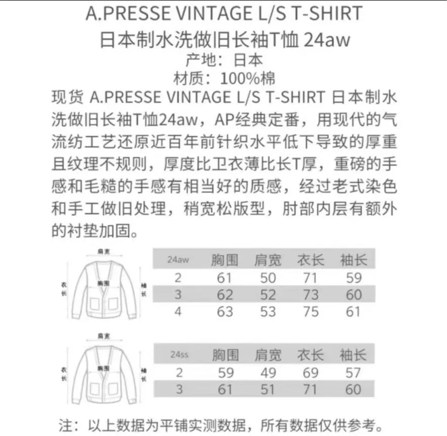A.PRESSE Vintage L/S T-Shirt