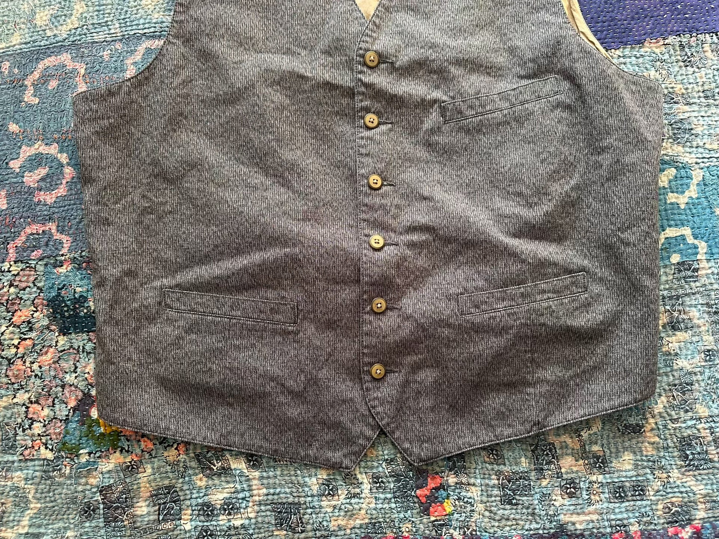 rrl salt and pepper vest in xl