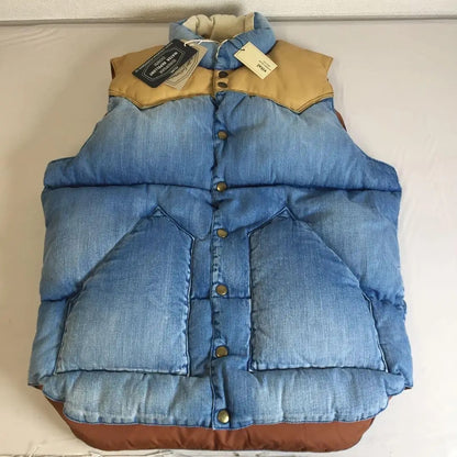 rocky mountain denim puffer vest size 40