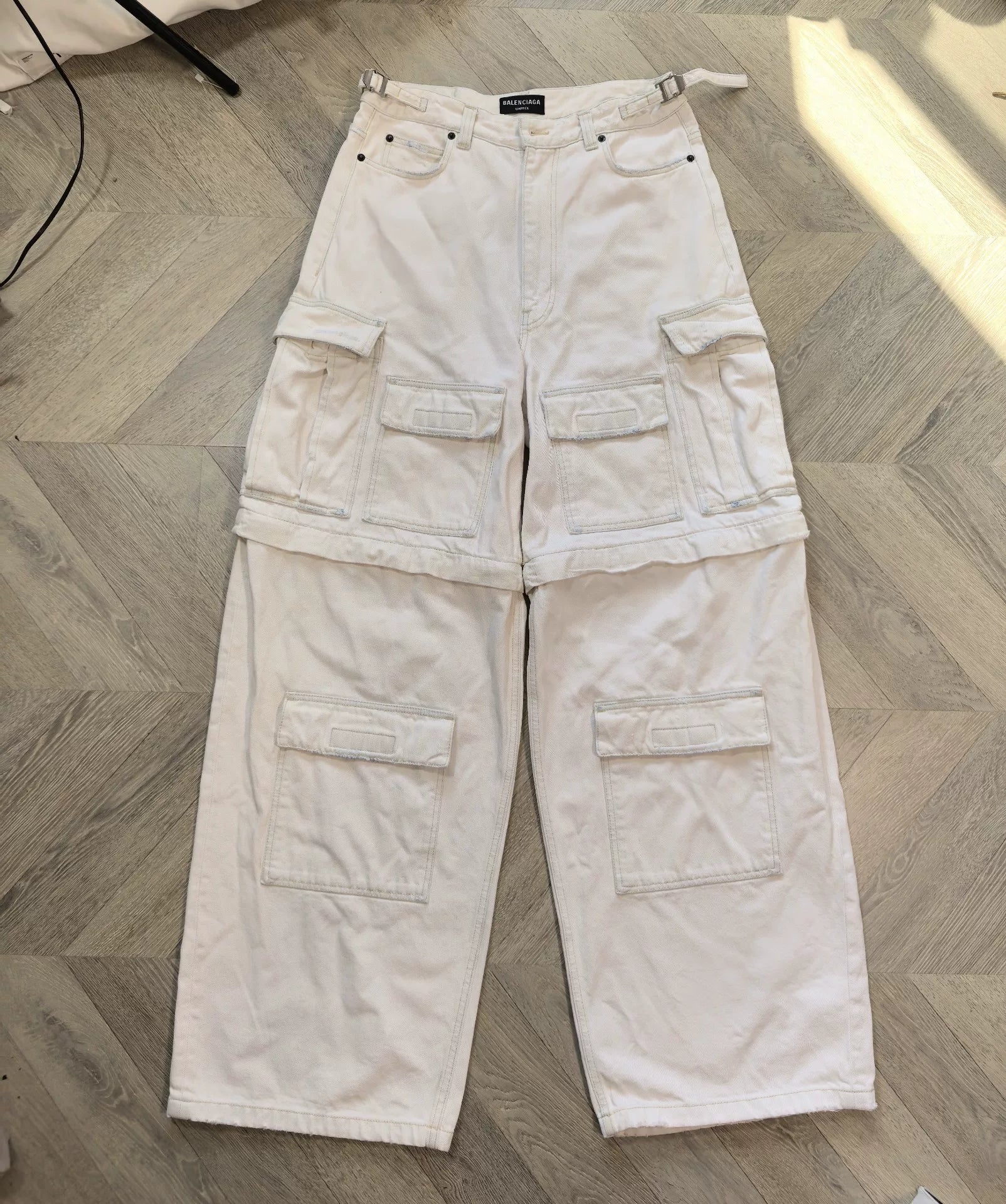 Balenciaga Oversized White Cargo Pants