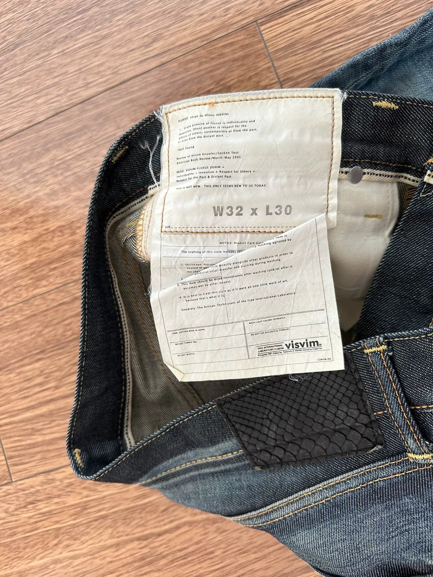 visvim social sculpture non washed denim pants