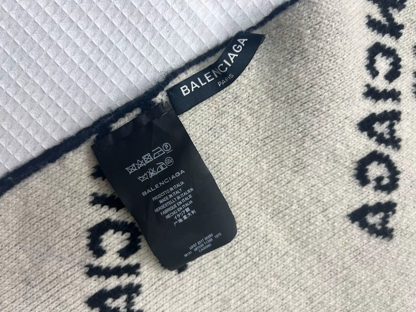 Balenciaga Black Letter Scarf