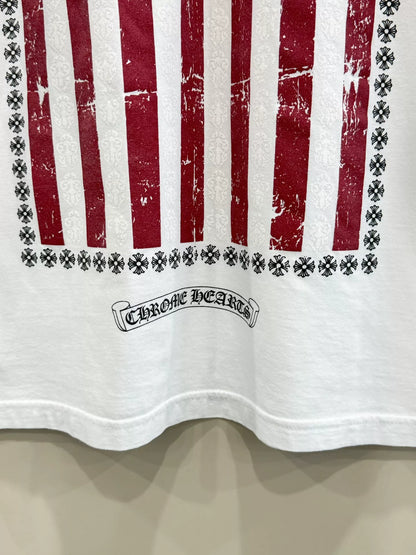 chrome hearts white flag short sleeve t-shirt