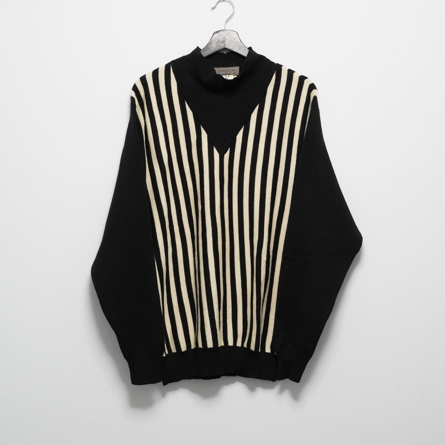 Yohji Yamamoto 1990SS Double Collar Striped Sweater