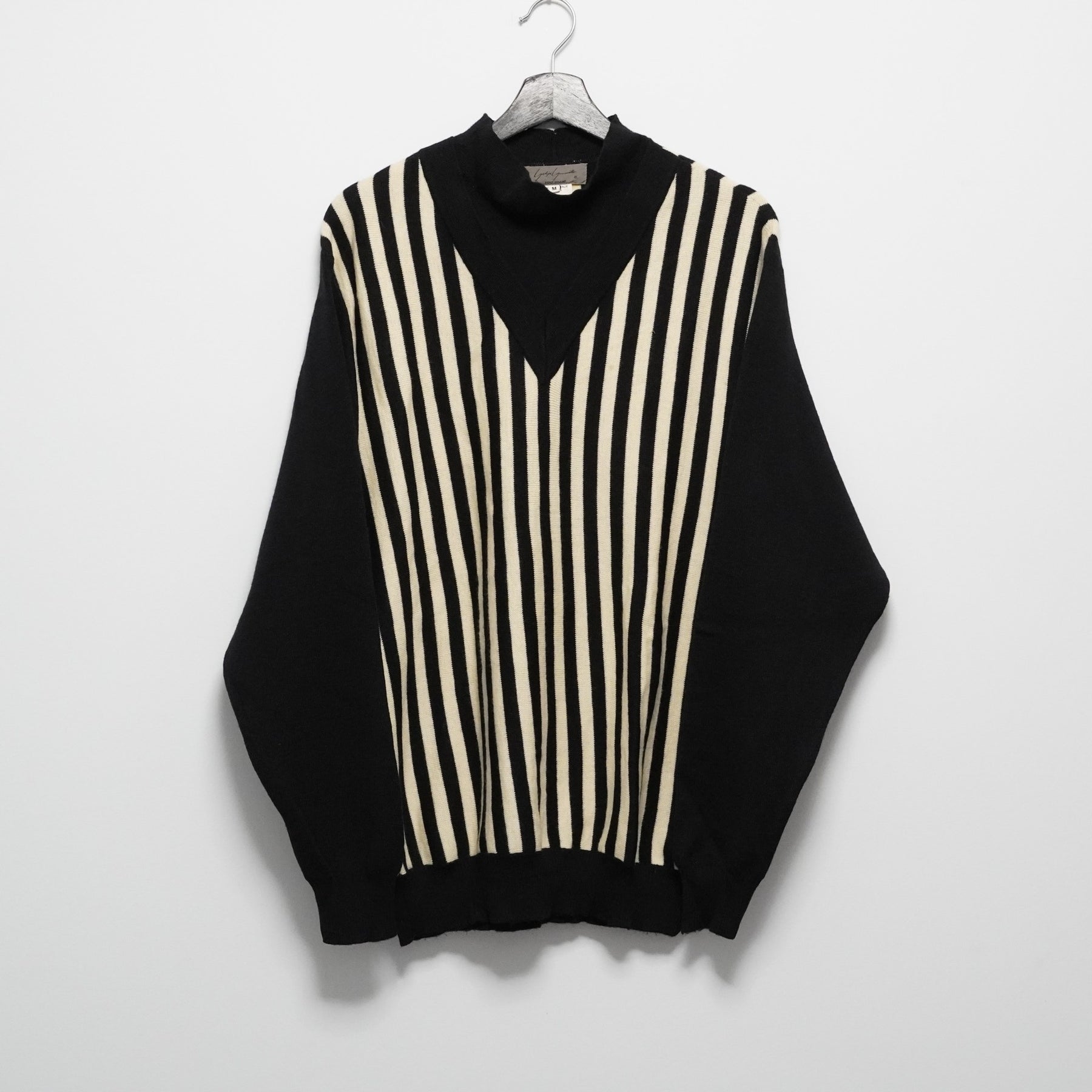 Yohji Yamamoto 1990SS Double Collar Striped Sweater