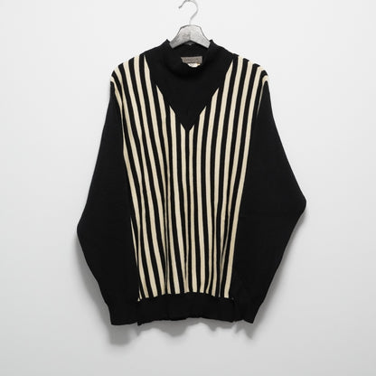 Yohji Yamamoto 1990SS Double Collar Striped Sweater