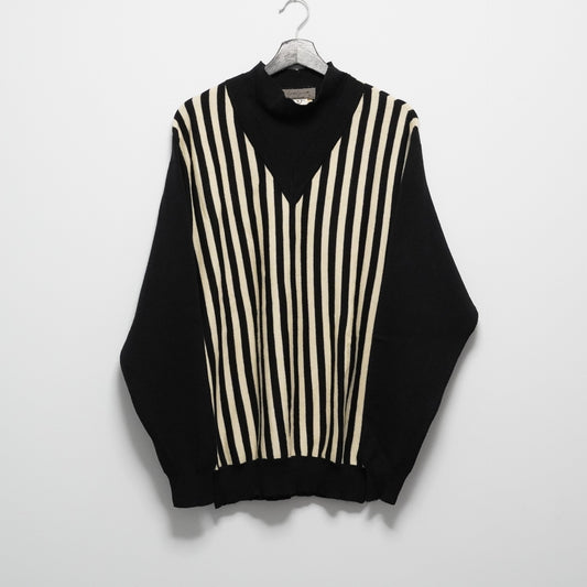 Yohji Yamamoto 1990SS Double Collar Striped Sweater