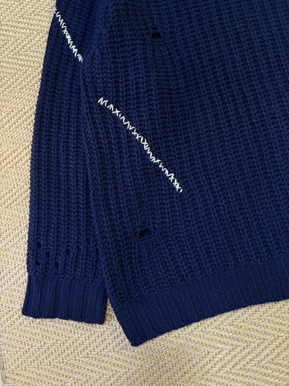 navy blue oversized crewneck sweater