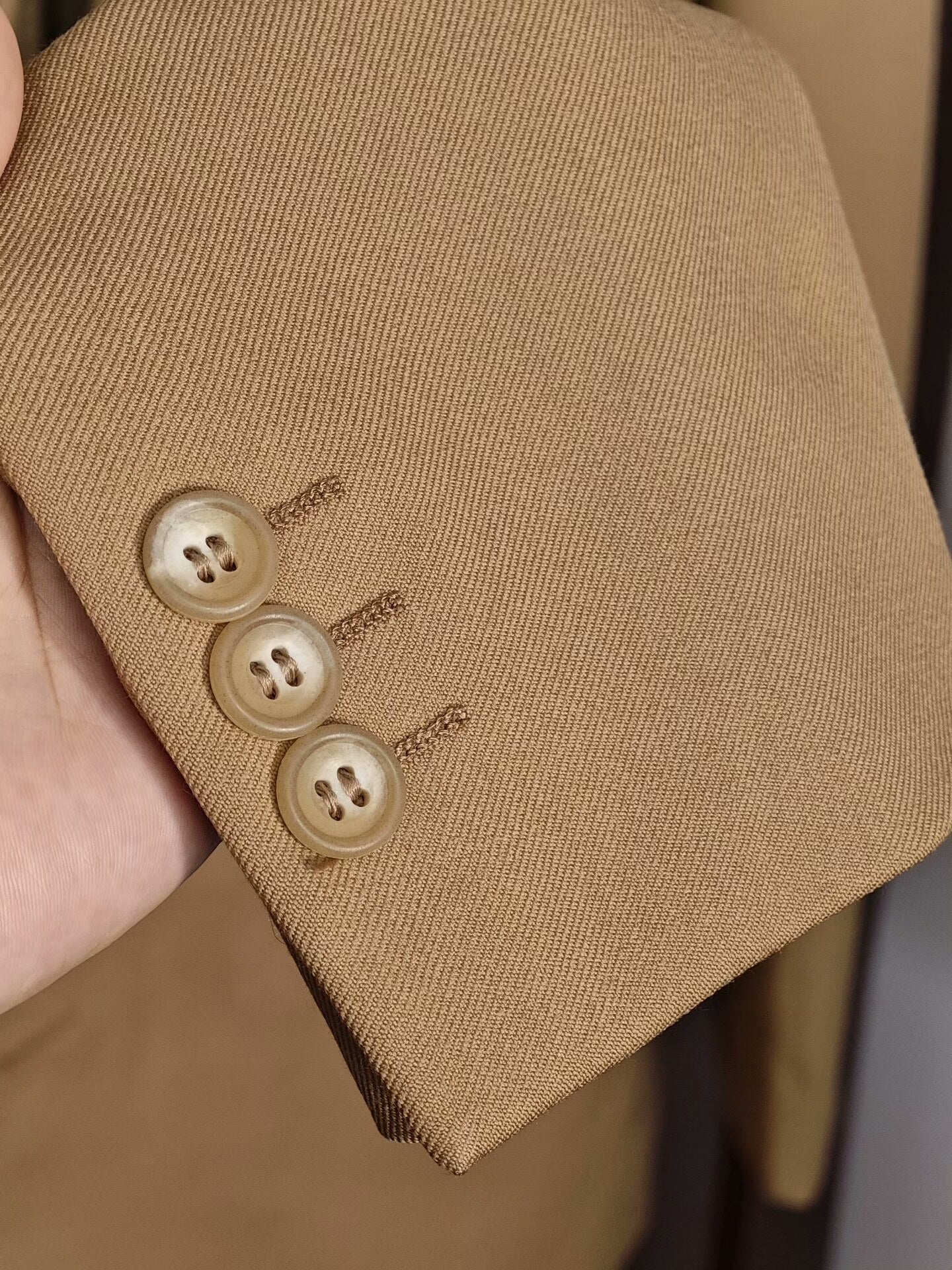 Zegna Beige Wool Blend Suit Jacket