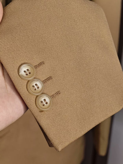 Zegna Beige Wool Blend Suit Jacket