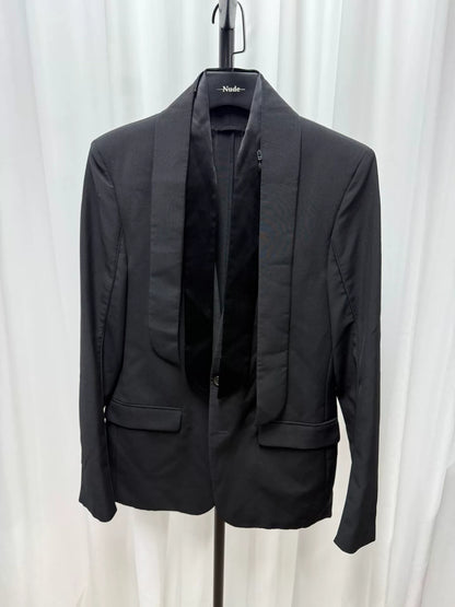 maison margiela black slim-fit blazer