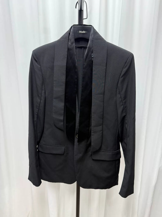 maison margiela black slim-fit blazer