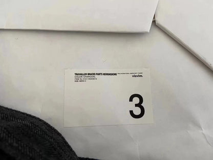 visvim herringbone braces pants in black