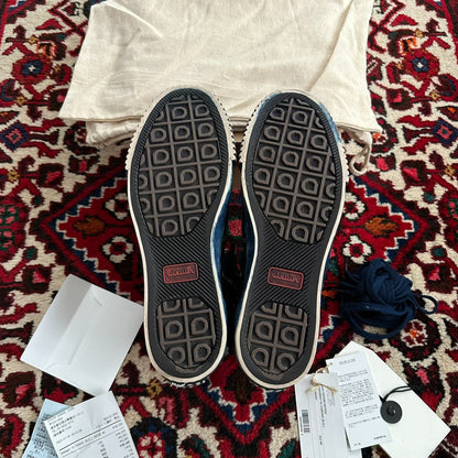 visvim skagway hi canvas shoes in blue