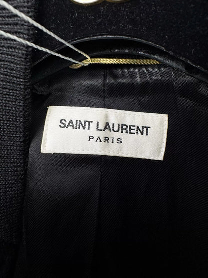 Saint Laurent Black Leather Sleeve Jacket