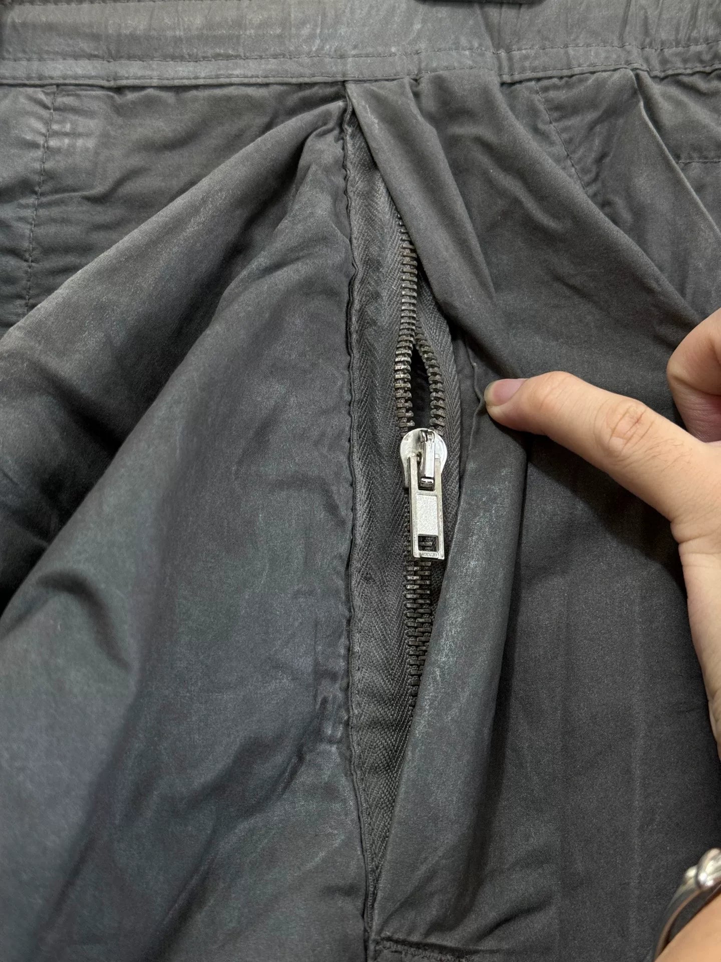 Rick Owens Gray Cargo Drop-Crotch Pants