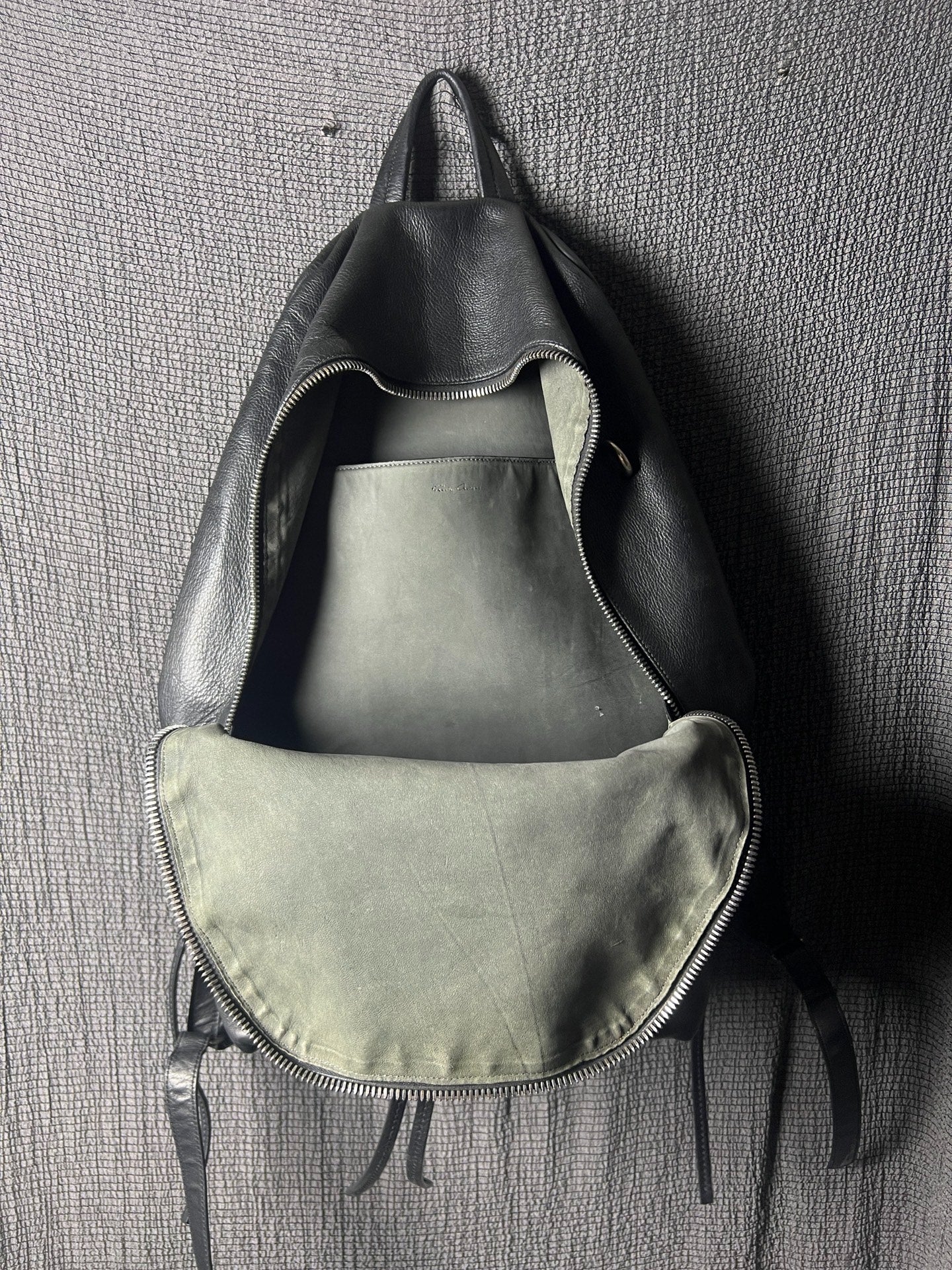 Rick Owens 18ss Pebbled Leather Backpack