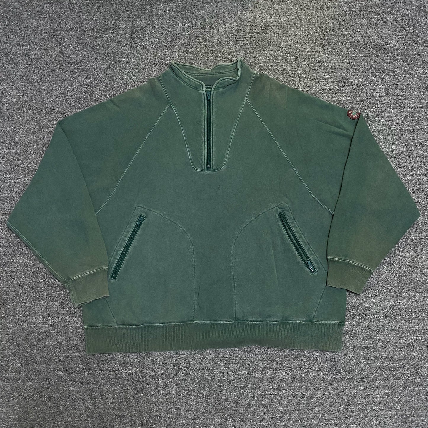 CAVEMPT Half-Zip Washed Sweatshirt Jacket