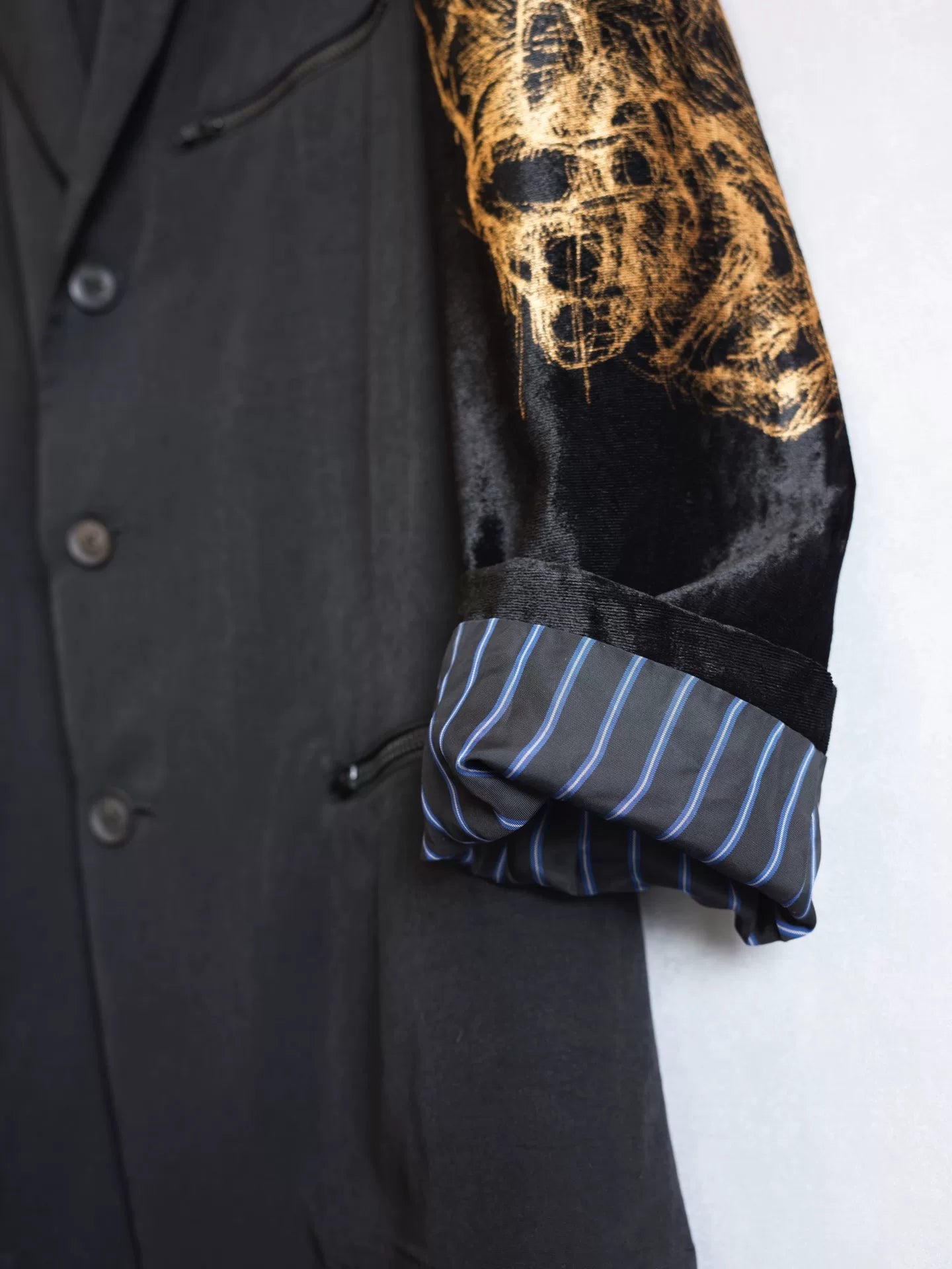 yohji yamamoto velvet sleeve cascade jacket