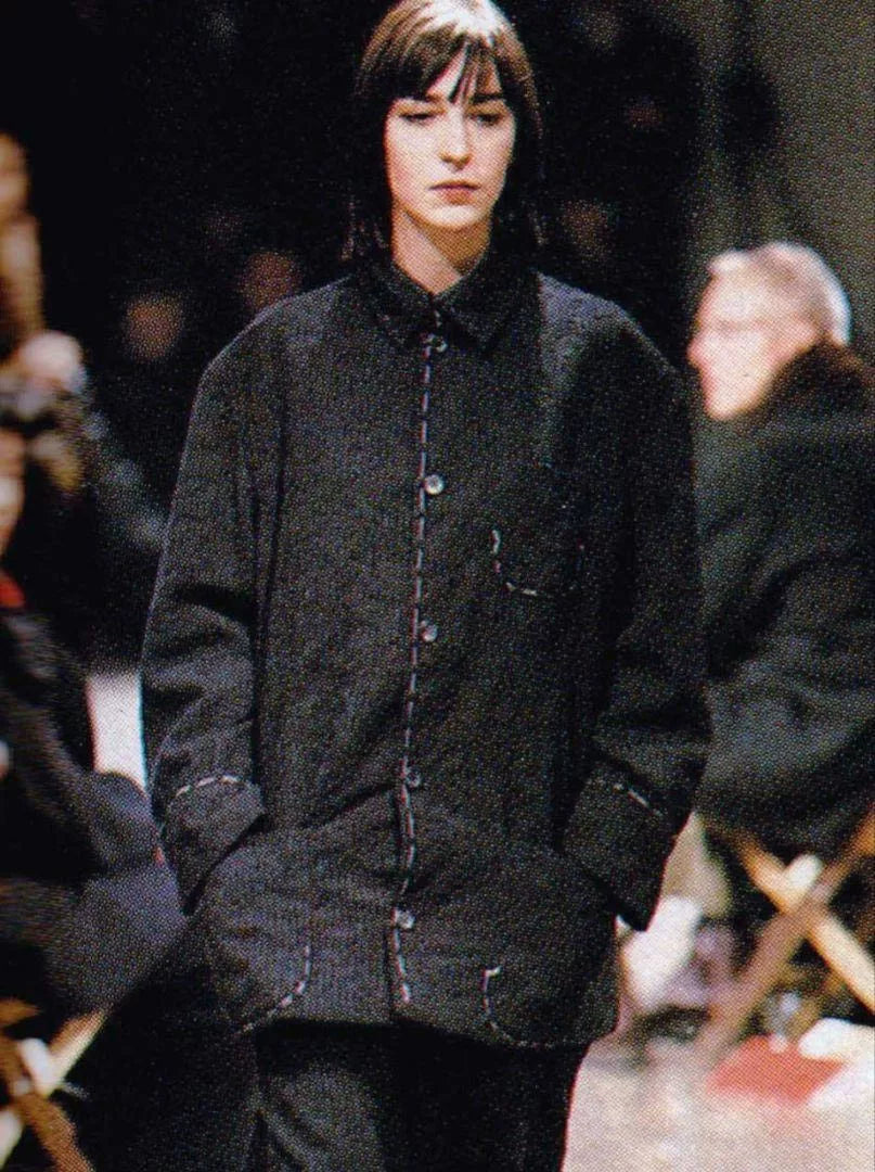 Yohji Yamamoto 1998 Floral Vine Topstitch Coat