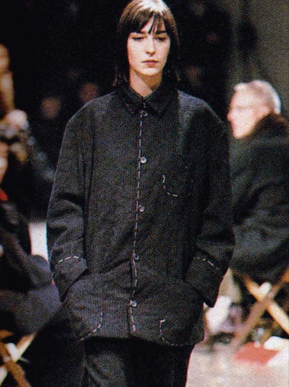 Yohji Yamamoto 1998 Floral Vine Topstitch Coat
