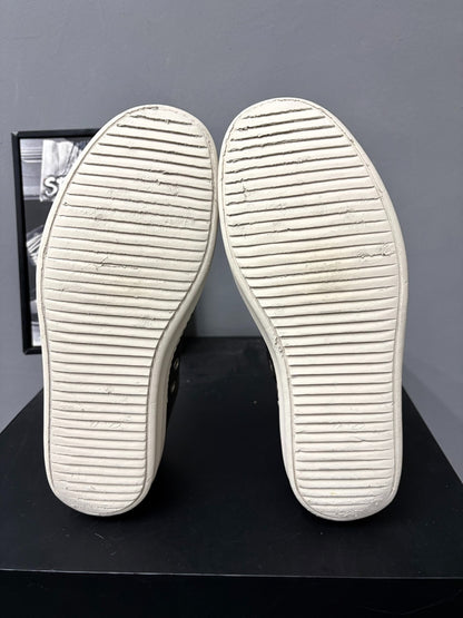 Rick Owens Low-Top Gray Leather Sneakers