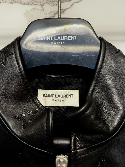 saint laurent star pattern leather jacket