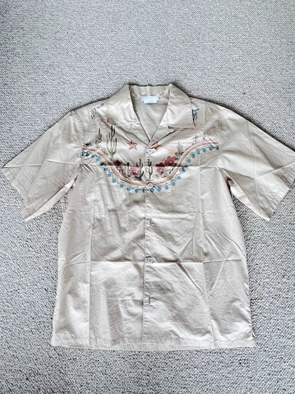 prada western style cuban collar short sleeve shirt