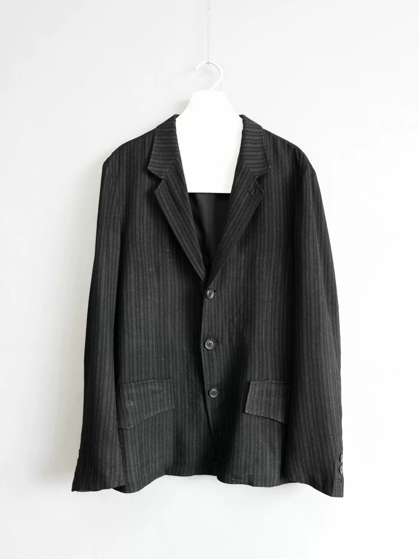 yohji yamamoto striped rayon jacket