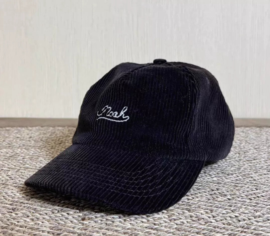 noah script logo corduroy 5-panel cap