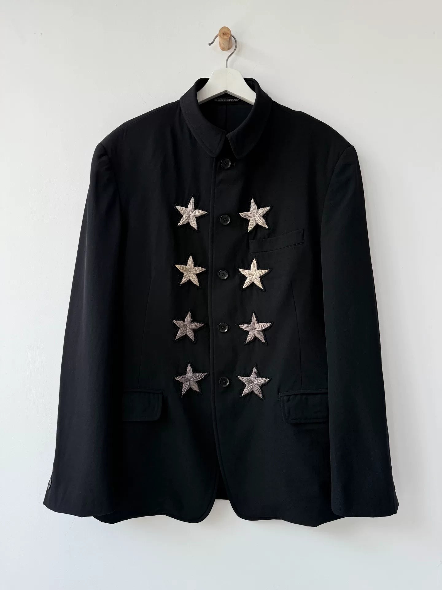 black wool baroque star jacket