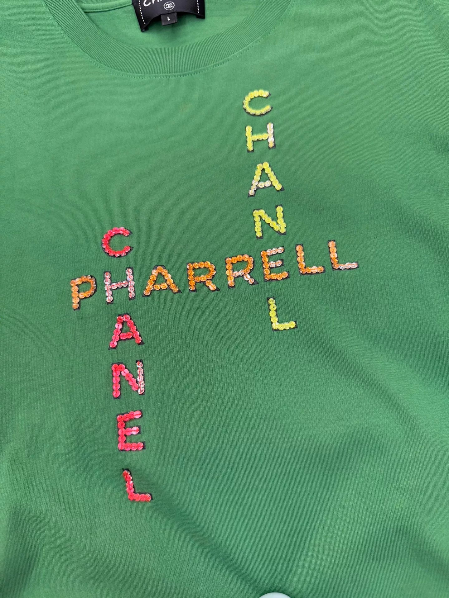 chanel pharrell collaboration green t-shirt