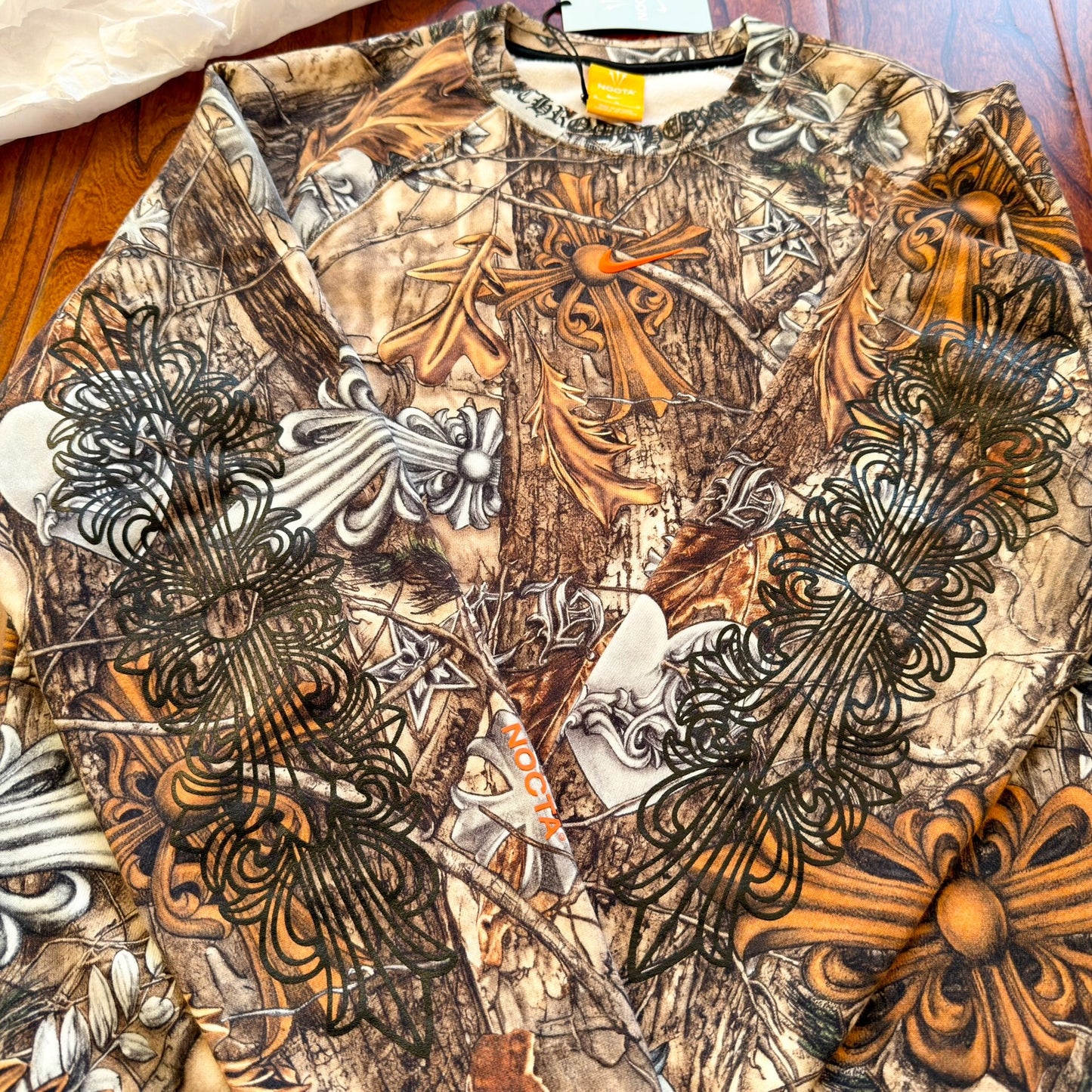 chrome hearts drake nike hoodie with floral print