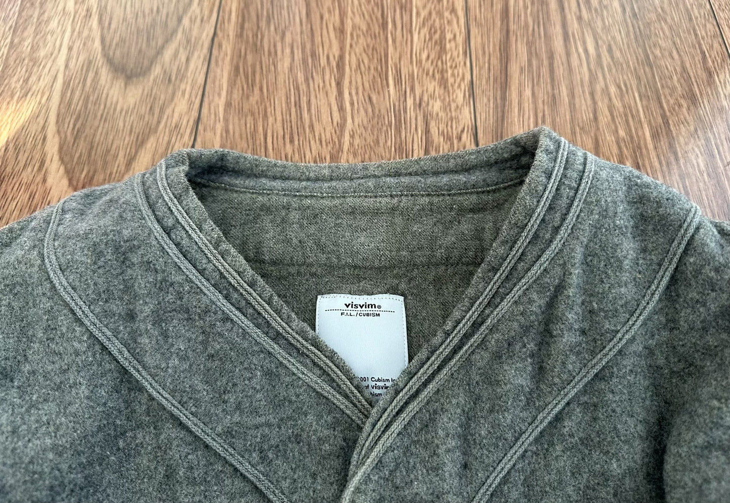 visvim dugout long sleeve shirt in wool linen