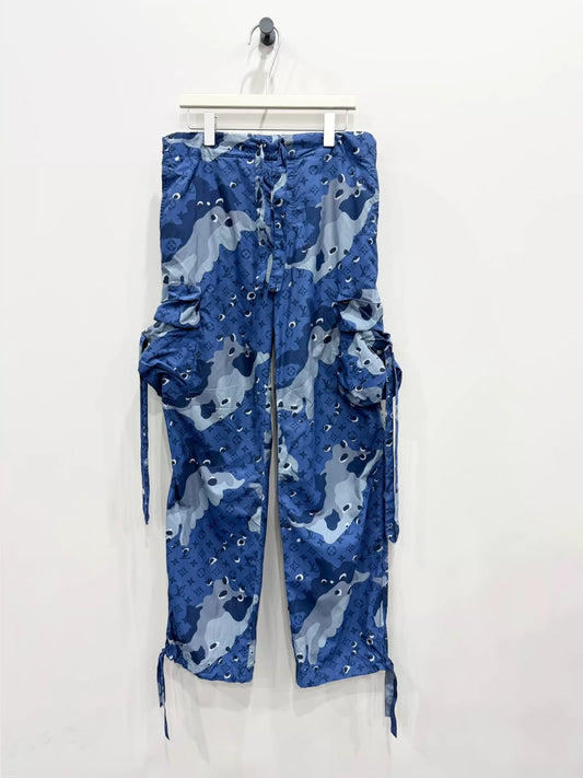 Louis Vuitton Blue Camo Nylon Casual Pants