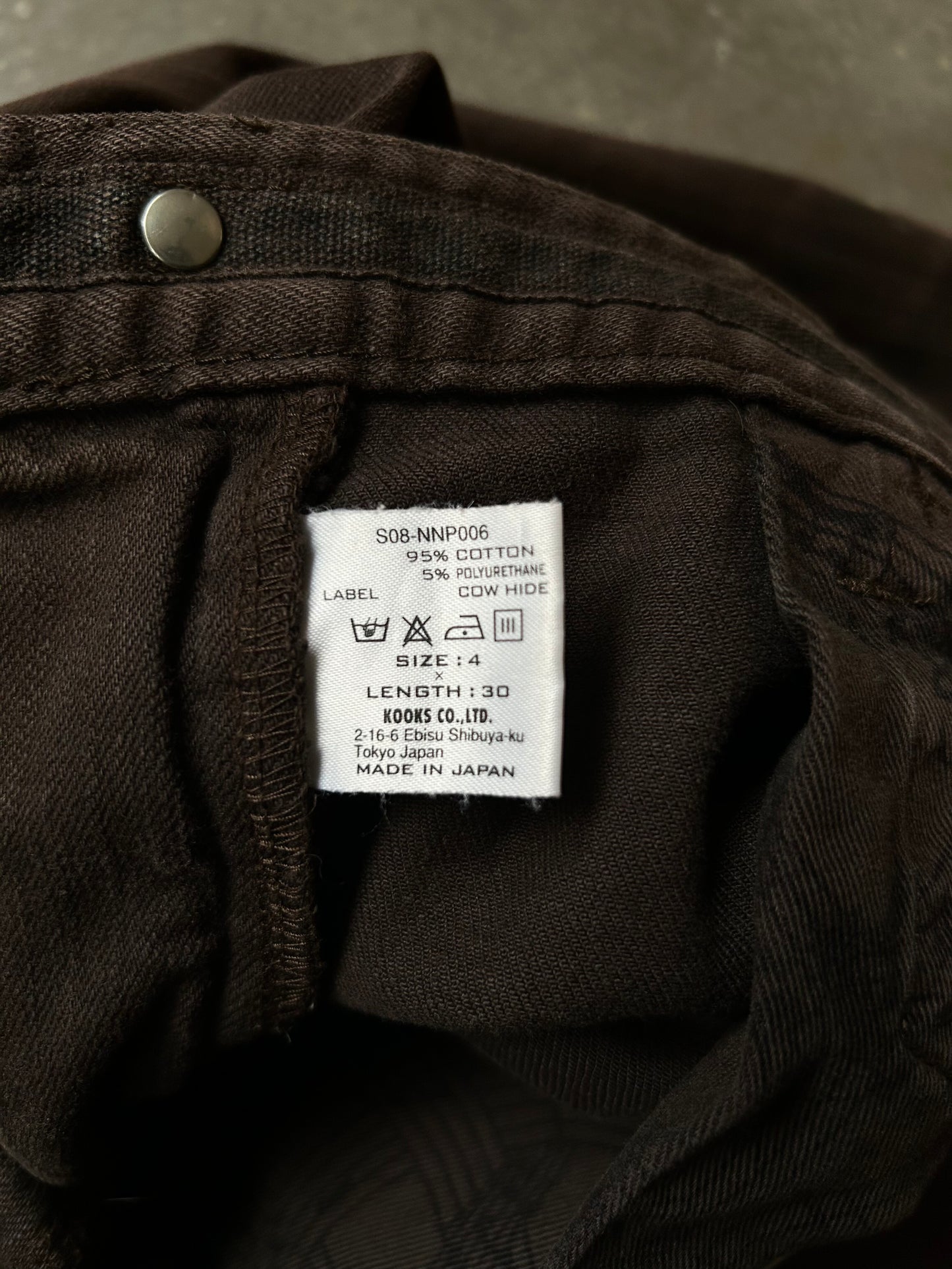 number nine washed brown jeans