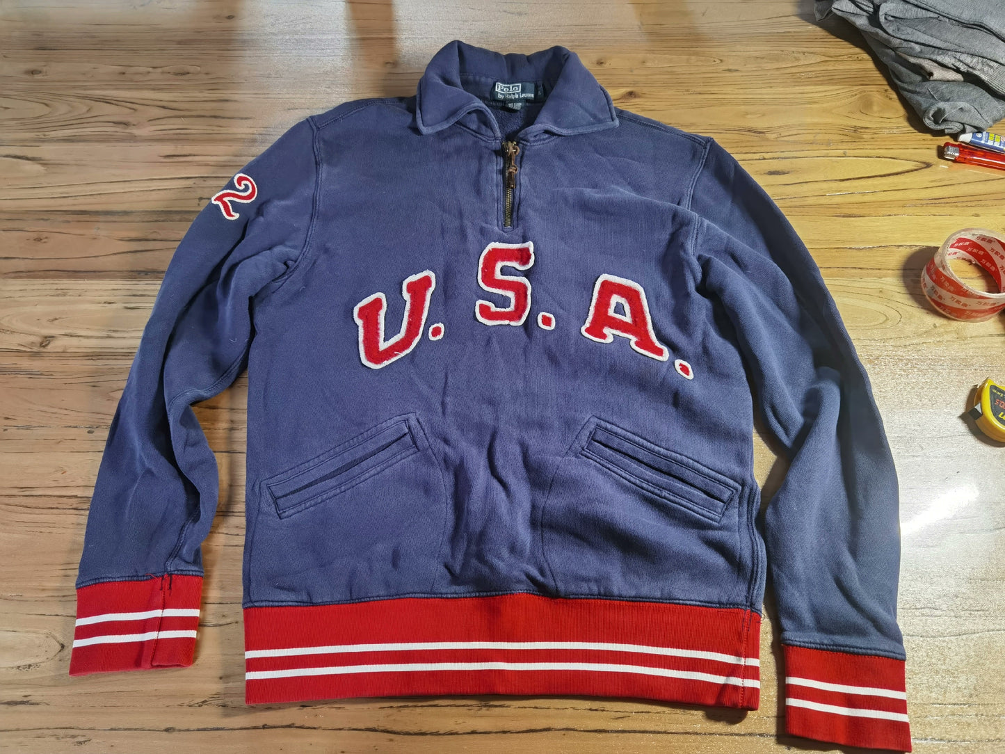 RRL Ralph Lauren Half-Zip Sweatshirt Jacket