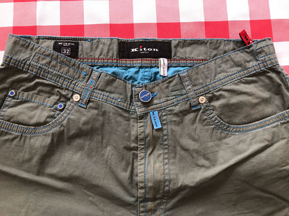 Kiton Casual Pants in Light Green Color