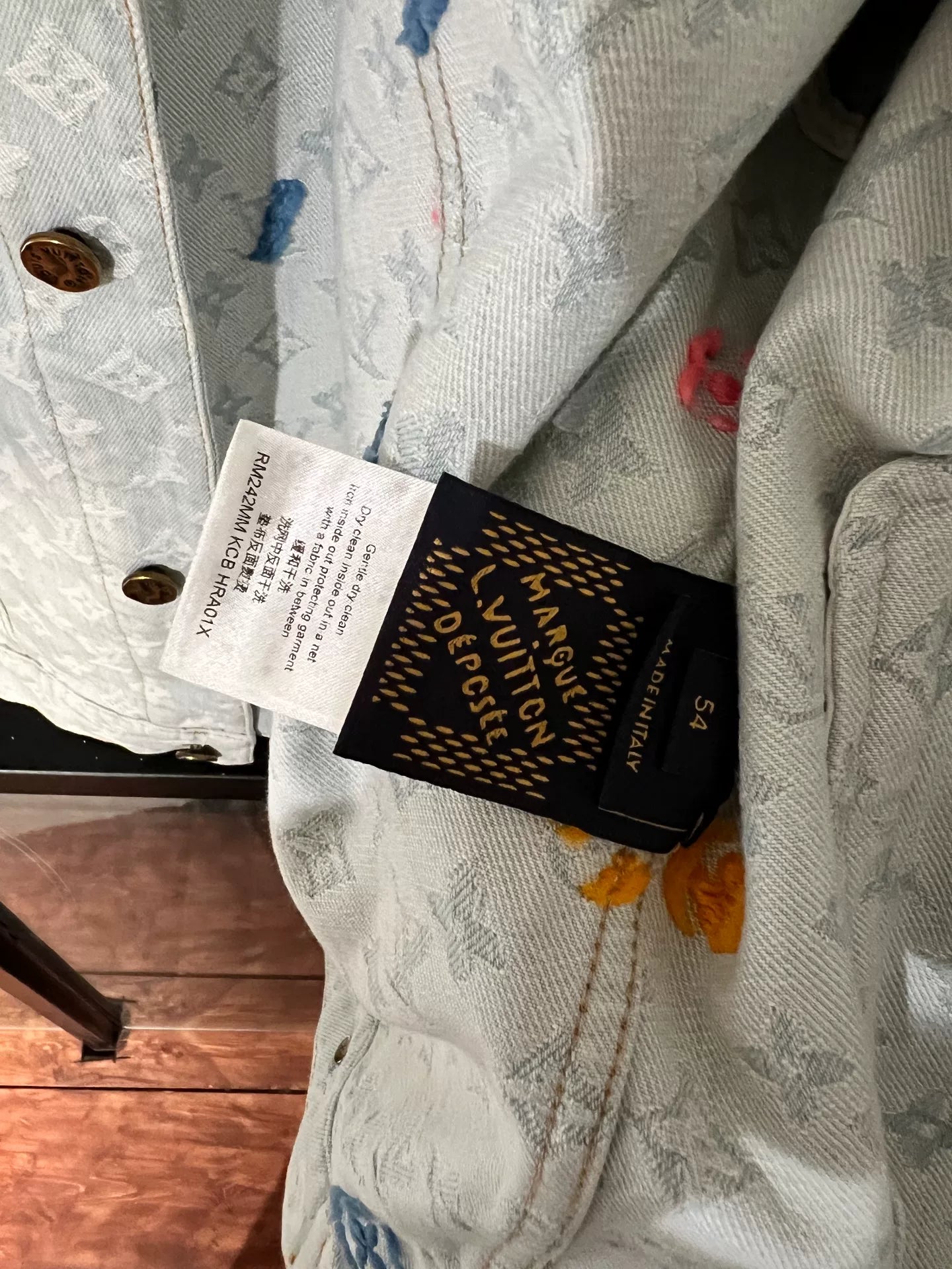 louis vuitton x tyler logo embroidered denim jacket