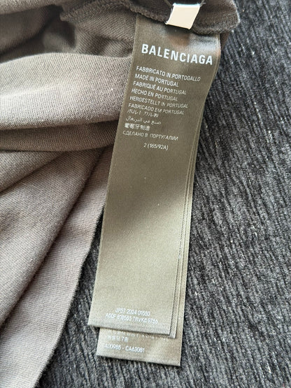 Balenciaga Distressed Logo Long-Sleeve T-Shirt