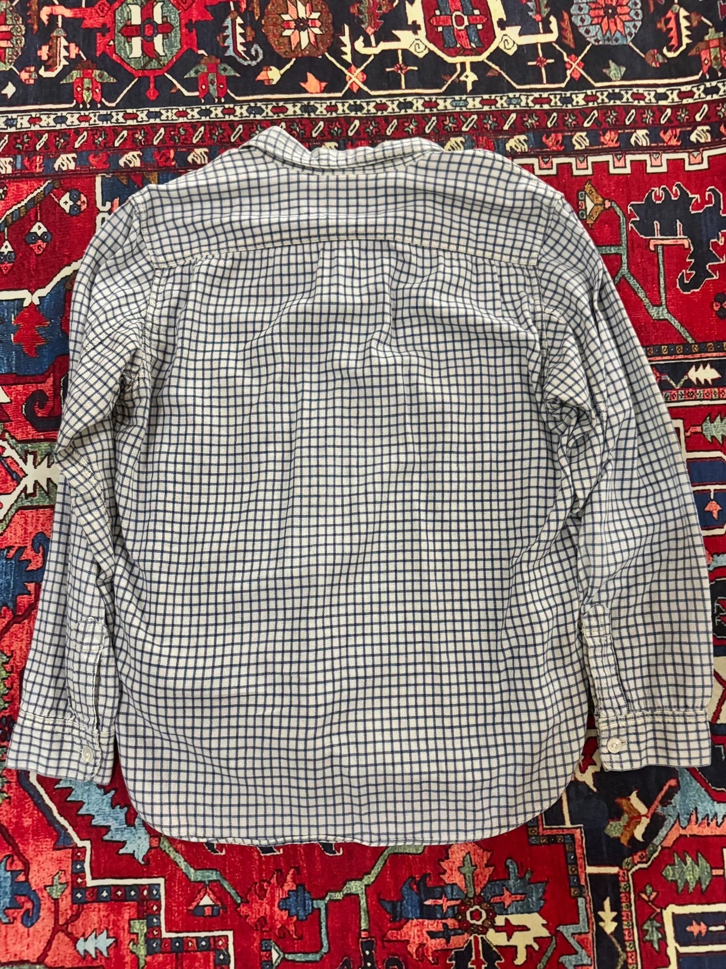 Vintage Blue-White Checkered Shirt